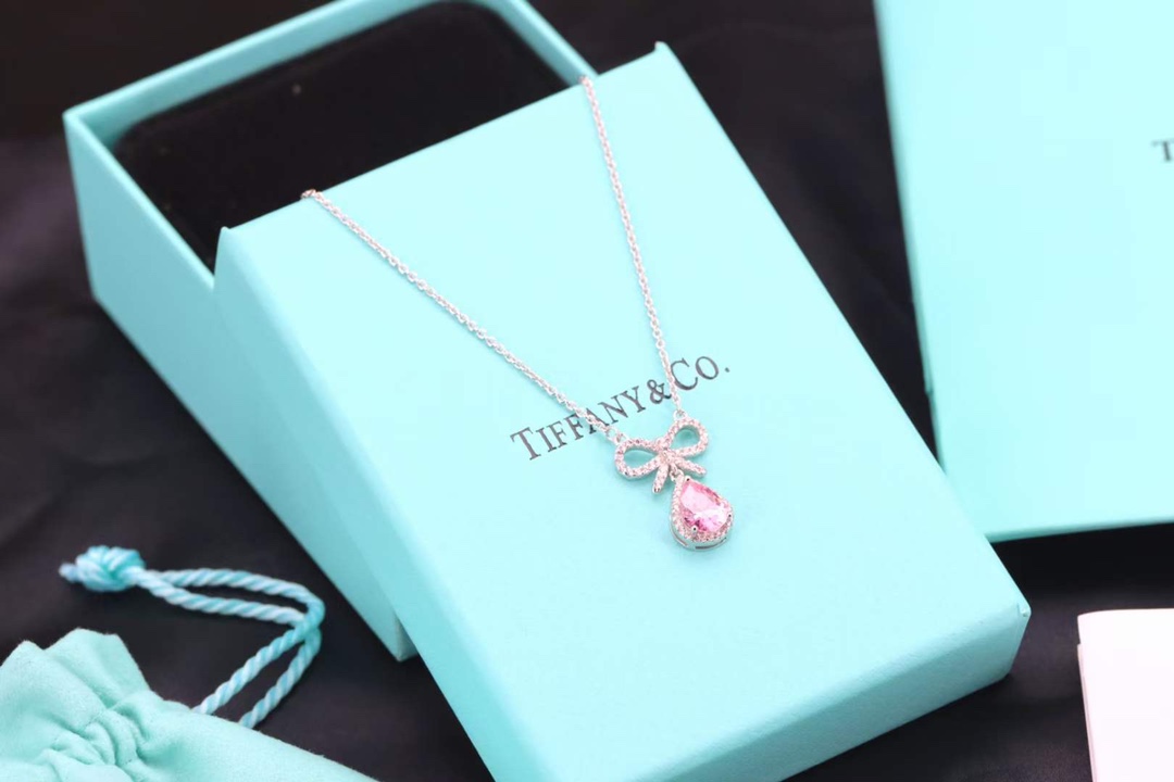 Tiffany & Co. Tiffany&Co. 粉钻蝴蝶结锁骨项链