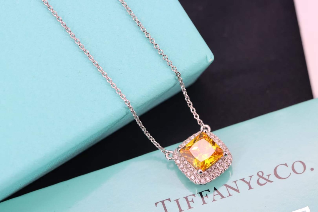 Tiffany & Co. Tiffany&Co.方形黄钻锁骨项链