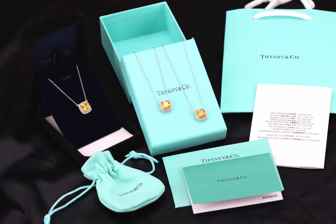 Tiffany & Co. Tiffany&Co.方形黄钻锁骨项链