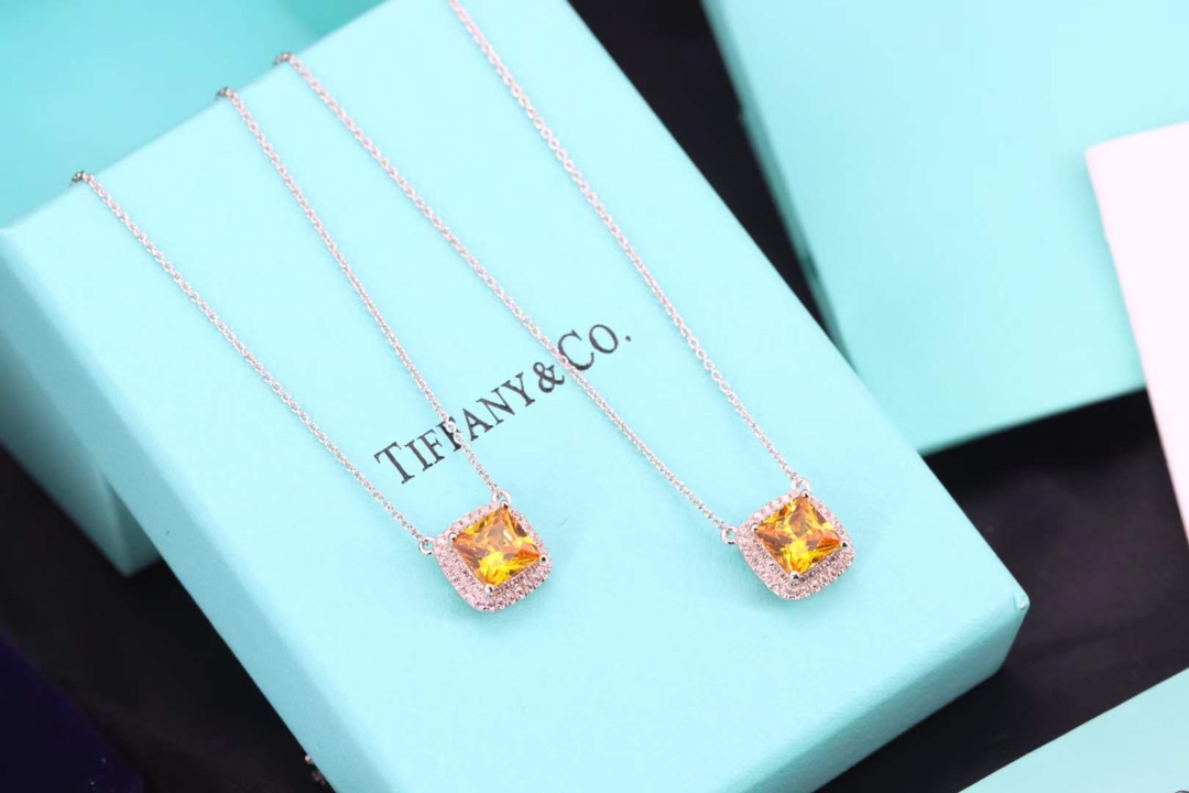 Tiffany & Co. Tiffany&Co.方形黄钻锁骨项链