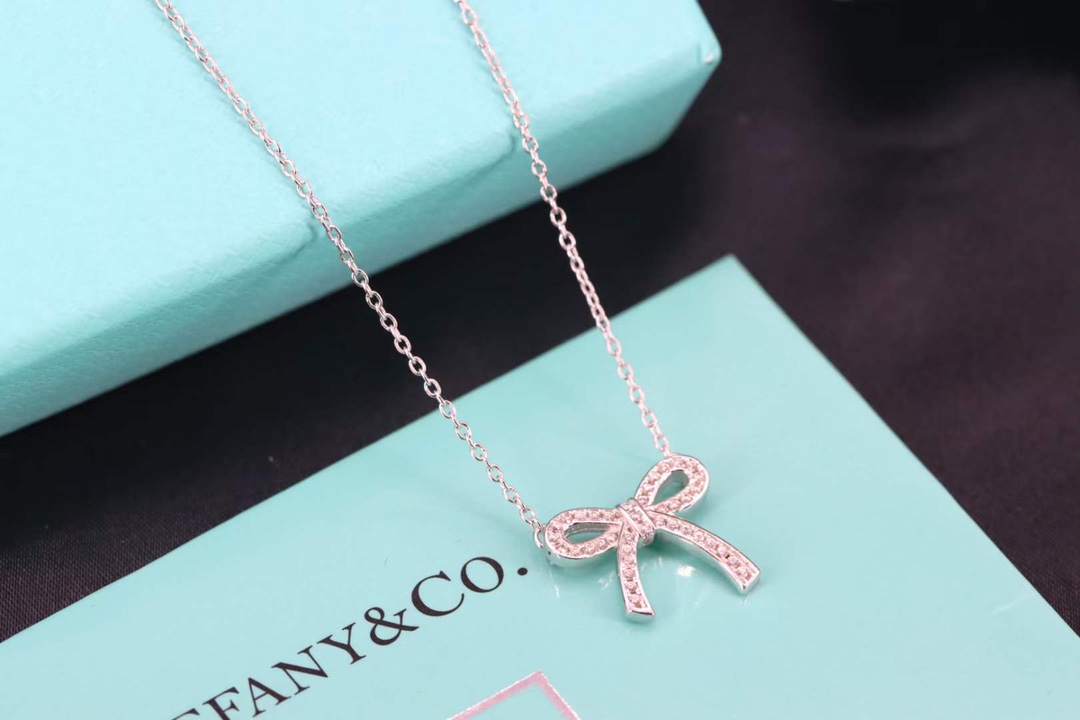 Tiffany & Co. Tiffany&Co.满钻蝴蝶结 锁骨项链