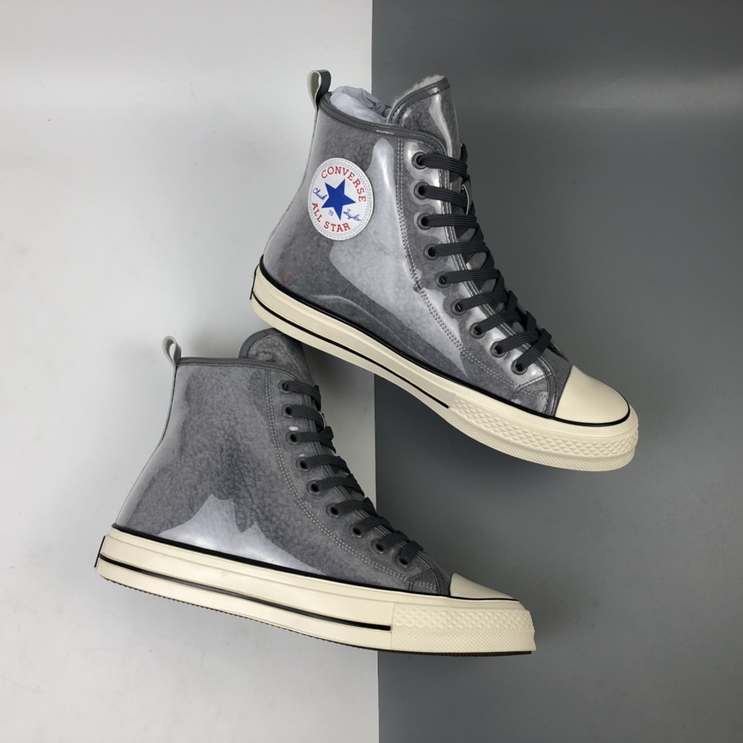 300 Converse 1970s 漆皮加绒 灰色高帮休闲板鞋 1970-S-5