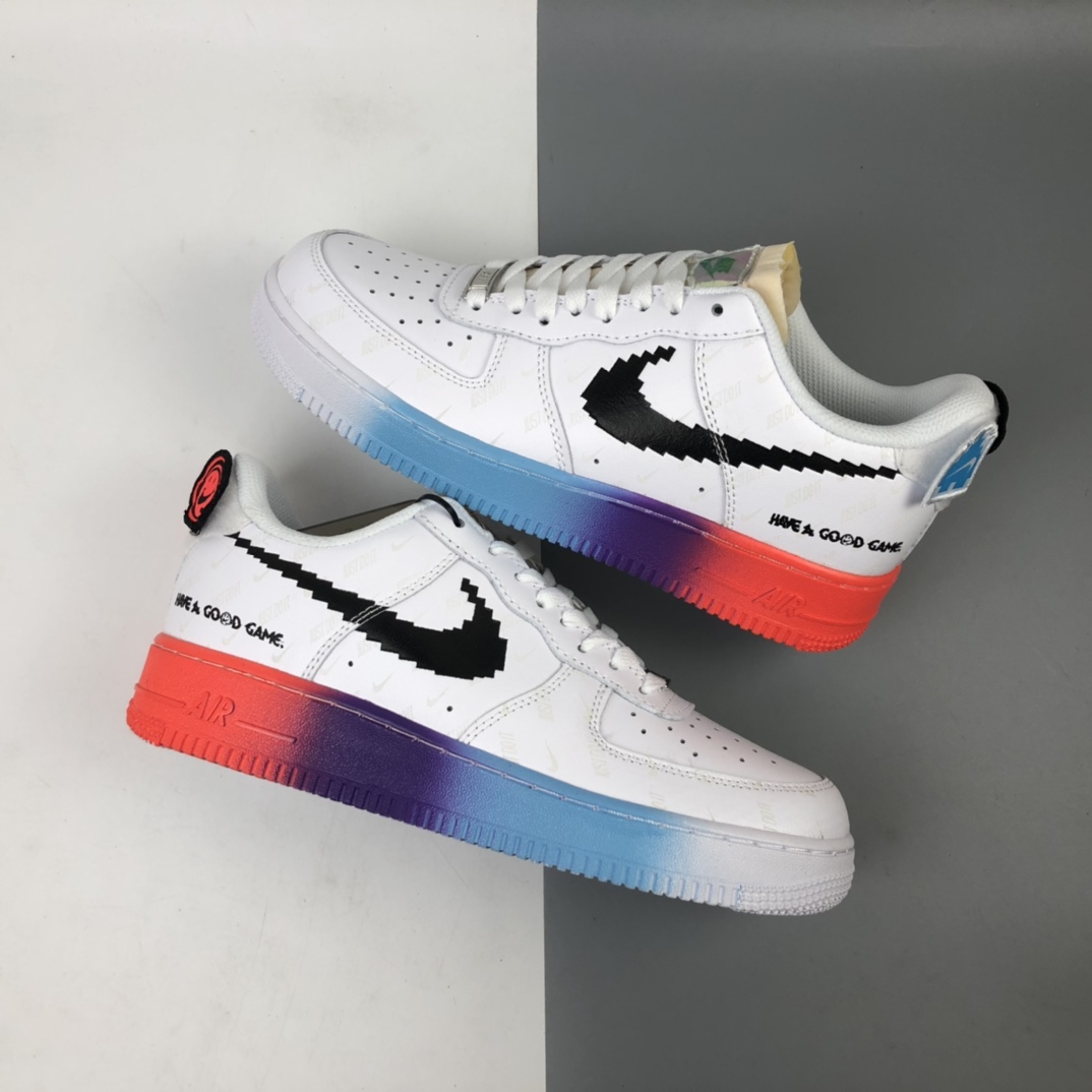 200  NK Air Force 1 Low “Have a good game” 电玩像素 空军一号低帮百搭休闲运动板鞋 318155-113