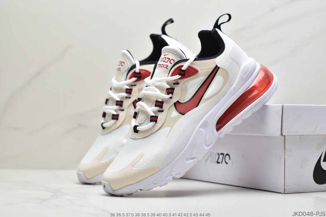 160 Nike Air Max 270 React SE”Light Orewood Brown”270瑞亚赛车系列后半掌气垫百搭运动慢跑鞋“奶黄黑红”CT1280-102