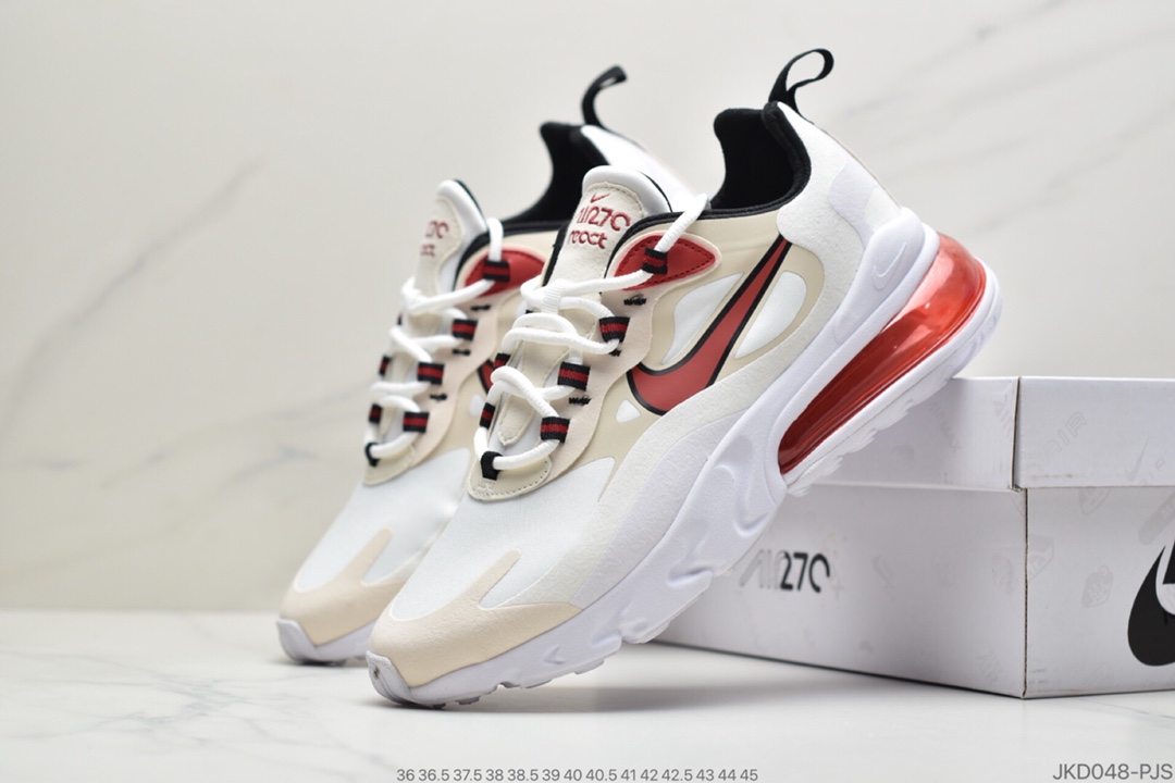 160 耐克Nike Air Max 270 React SE”Light Orewood Brown”270瑞亚赛车系列后半掌气垫百搭运动慢跑鞋“奶黄黑红”CT1280-102