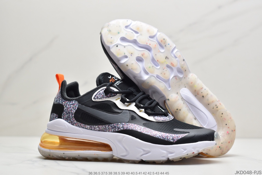 160 耐克Nike Air Max 270 React SE”Light Orewood Brown”270瑞亚赛车系列后半掌气垫百搭运动慢跑鞋“奶黄黑红”CT1280-102