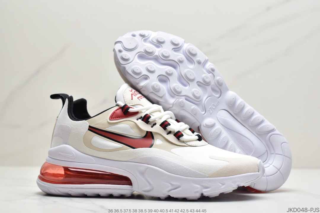 160 耐克Nike Air Max 270 React SE”Light Orewood Brown”270瑞亚赛车系列后半掌气垫百搭运动慢跑鞋“奶黄黑红”CT1280-102