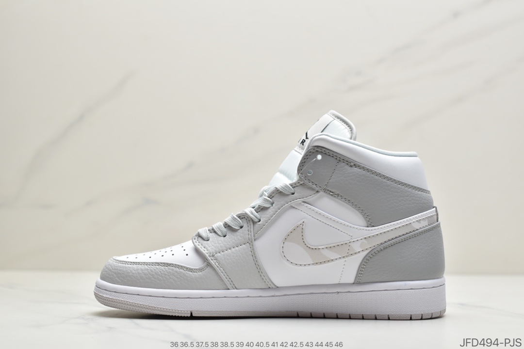 170 公司级浅灰色 Air Jordan 1 Low “White Camo”迷雾灰白色帆布鞋DC9036-100
