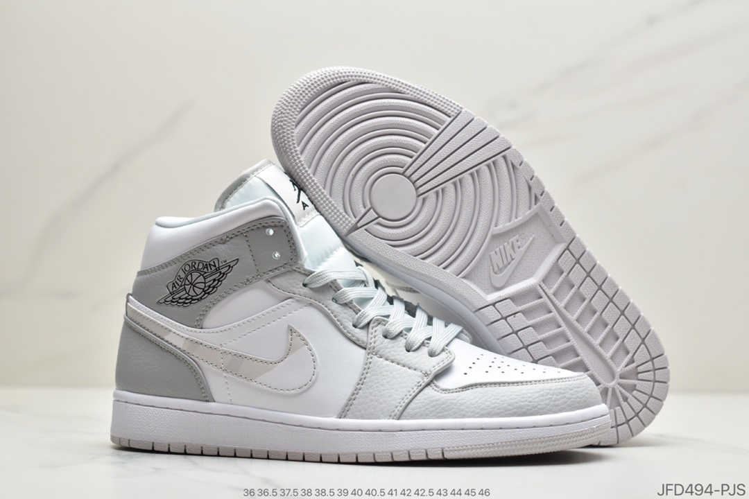 170 公司级浅灰色 Air Jordan 1 Low “White Camo”迷雾灰白色帆布鞋DC9036-100