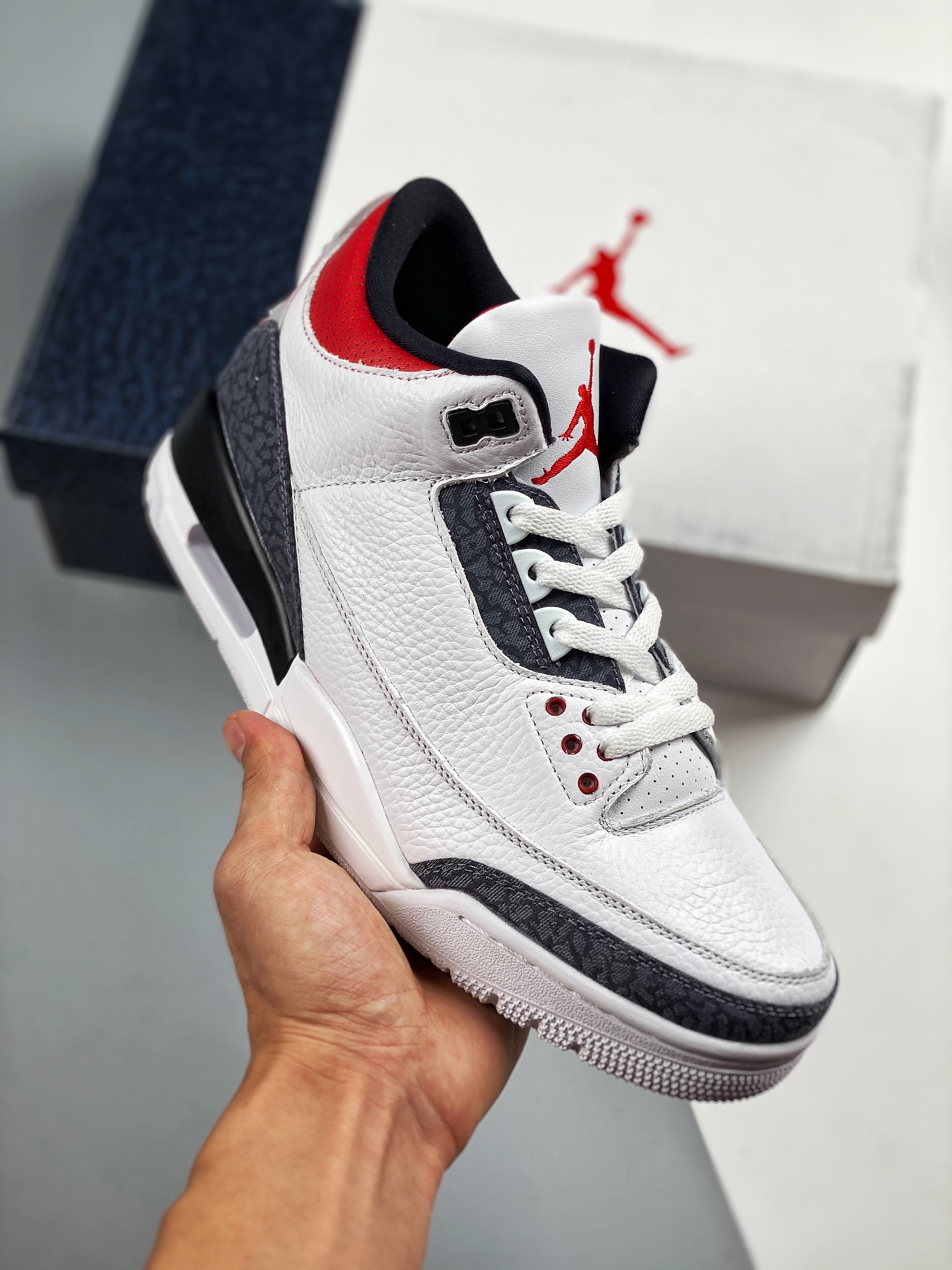 Air Jordan 3 SE Denim "Fire Red" Denim Rojo Fuego Lote de fábrica original, la mejor versión del mercado AJ3 …