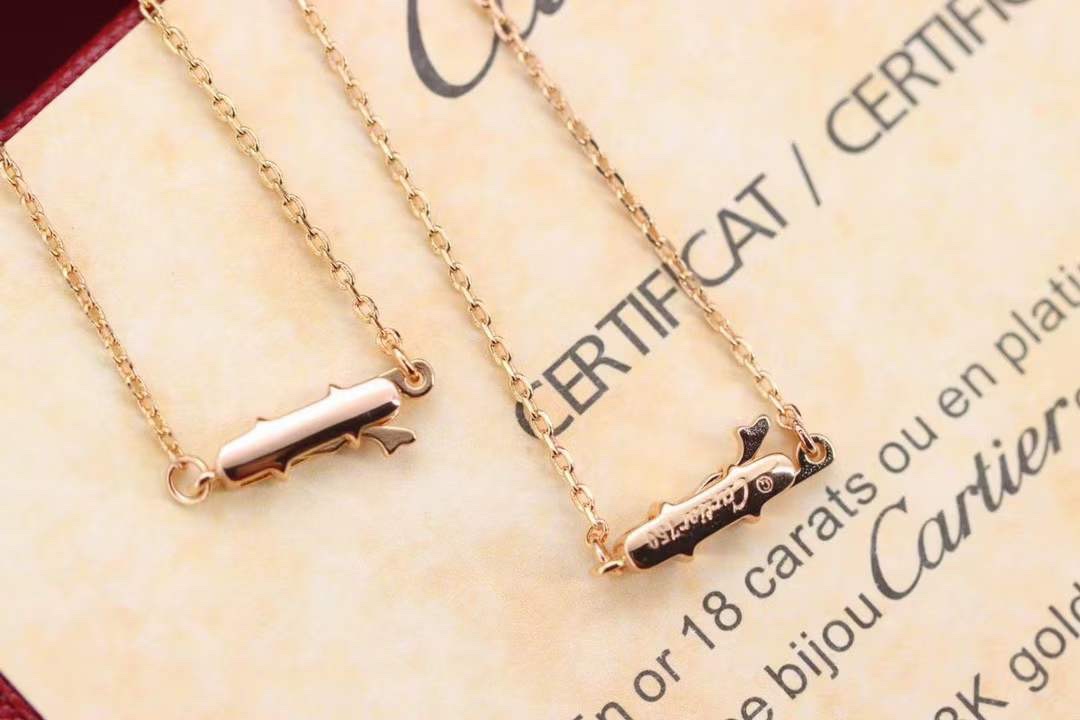 Cartier 卡地亚 玫瑰金色LOVE满钻圆饼 锁骨项链