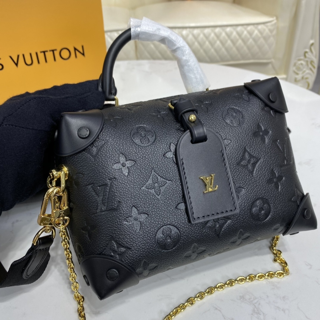 顶级原单M45393黑45394白PetiteMalleSouple手袋由压纹MonogramEmpre