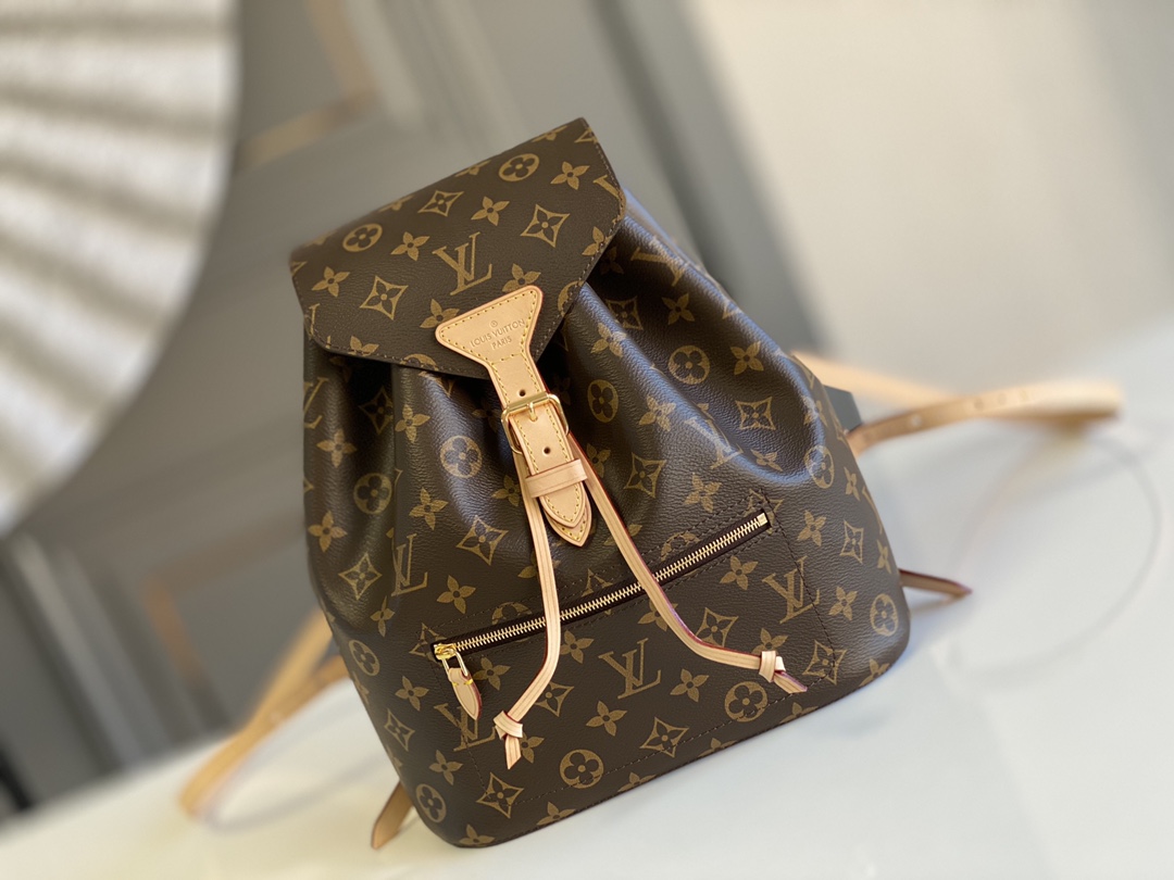Louis Vuitton LV Montsouris Bags Backpack Monogram Canvas Cowhide Fashion Casual M43431