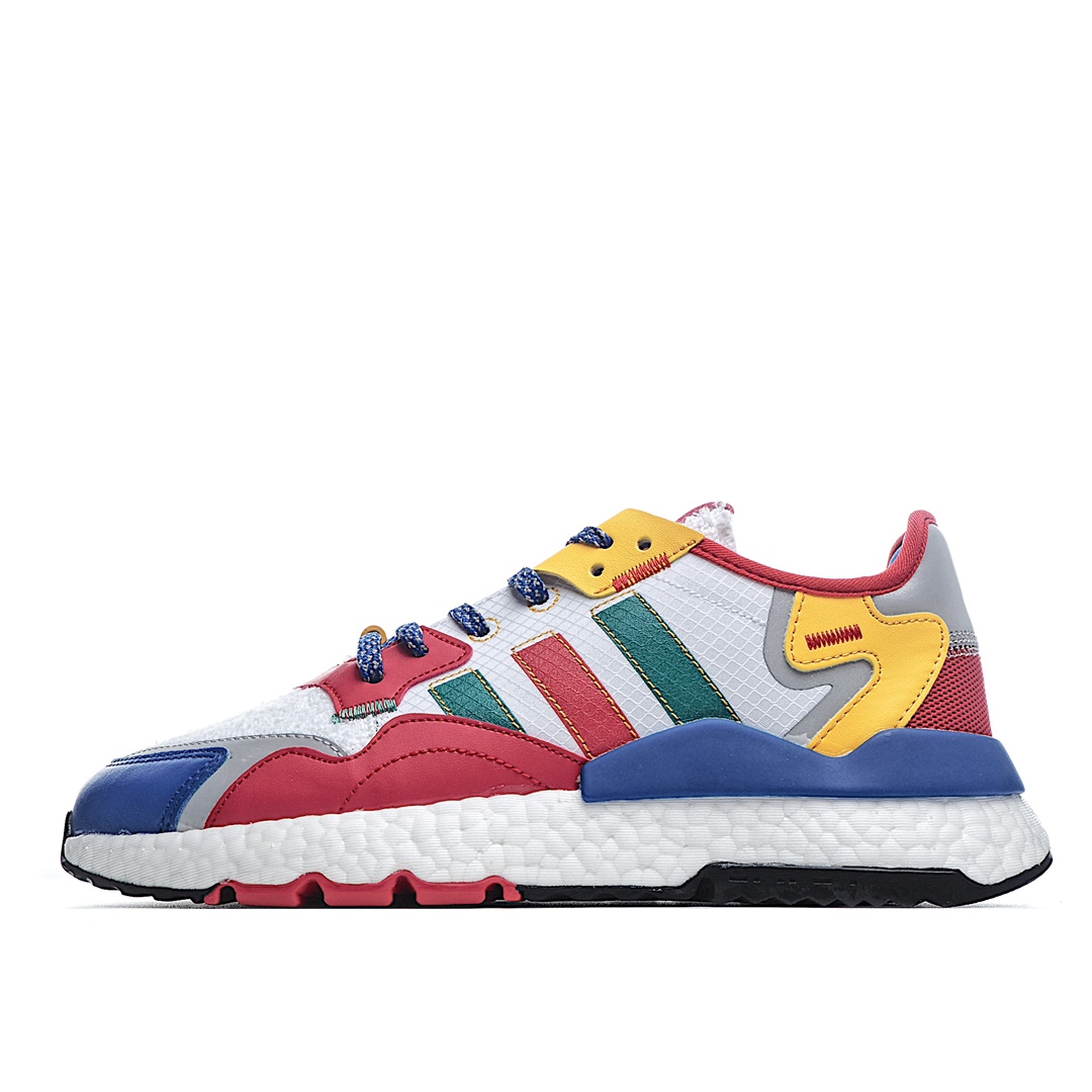 G5 阿迪达斯 Adidas Nite Jogger Boost 夜行者 复古休闲百搭运动跑鞋。原厂材料 原厂大底 私家独模 网布搭配麂皮拼接打造鞋面 极具复古风格鞋头及鞋跟点缀3M反光设计极为亮眼中底采用全掌 Boost 科技，厚度相当可观，脚感极佳。