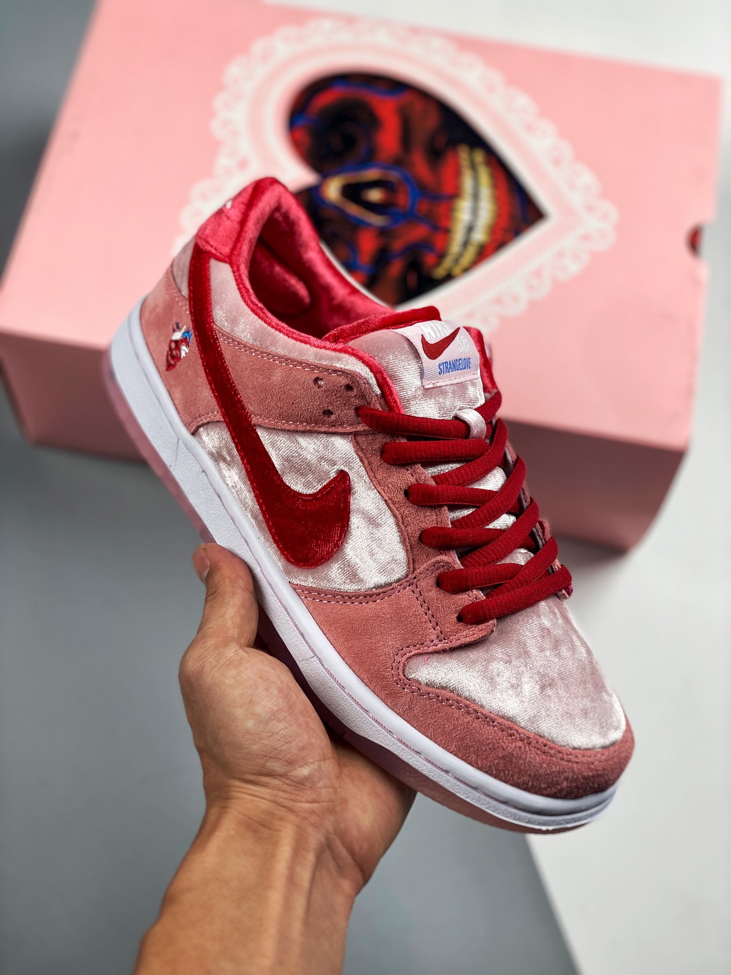 Nike SB Dunk Low x StrangeLove Valentine's Day, exclusive pure original version, original double shoe boxes, different …