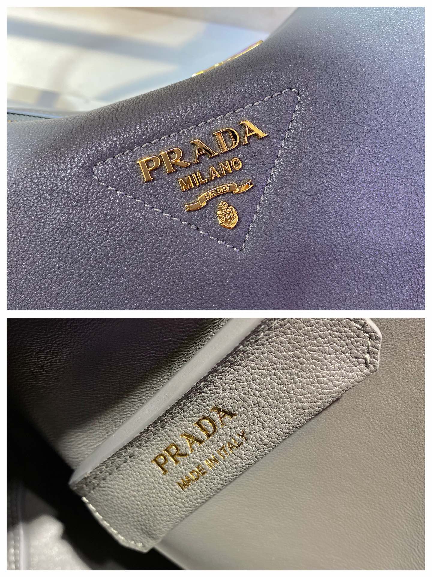 PRADA普拉达柔软鹿皮手提包1BC142