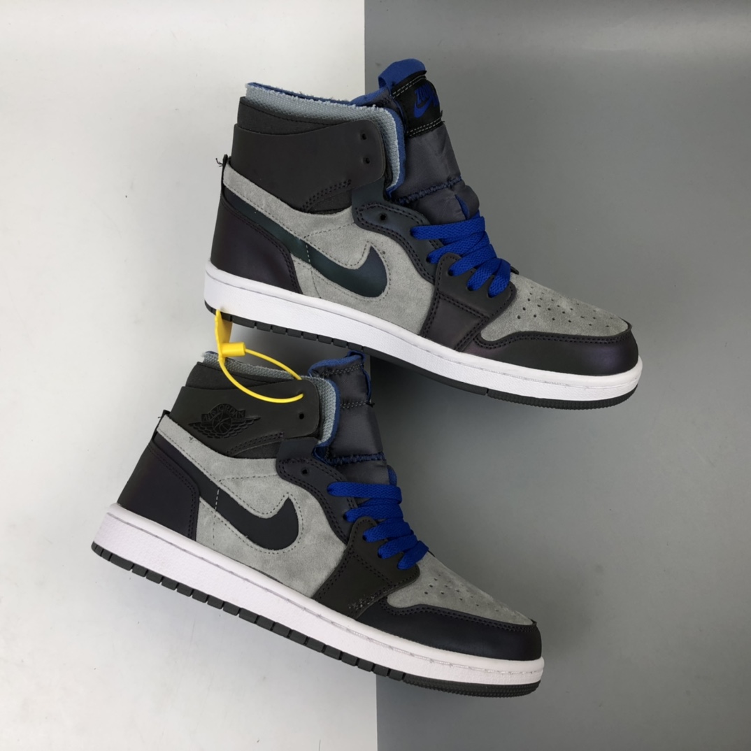 220 联乘LPL英雄联盟 x Air Jordan 1 Zoom Comfort”League of Legends”AJ1乔丹一代中帮经典复古文化休闲运动篮球鞋“英雄联盟电竞灰蓝”DD1453-001