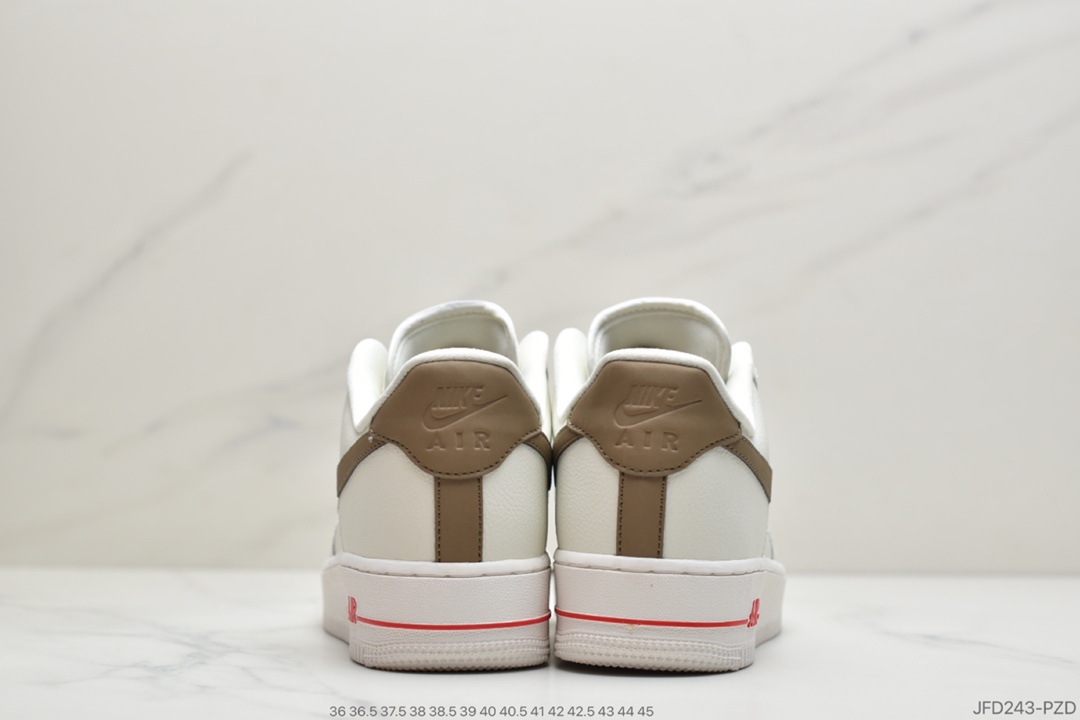 180 公司级耐克 Nike Air Force 1 Low ID 空军一号经典低帮“奶白浅褐勾”空军一号经典中帮百搭休闲运动板鞋货号：808788-996