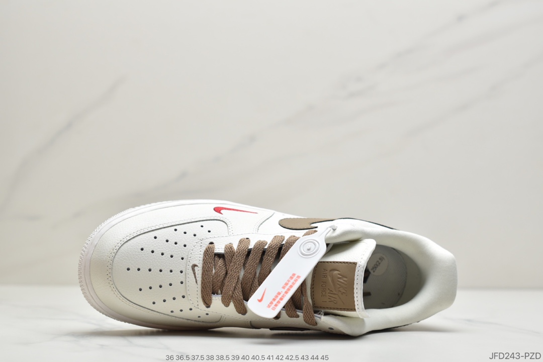180 公司级耐克 Nike Air Force 1 Low ID 空军一号经典低帮“奶白浅褐勾”空军一号经典中帮百搭休闲运动板鞋货号：808788-996