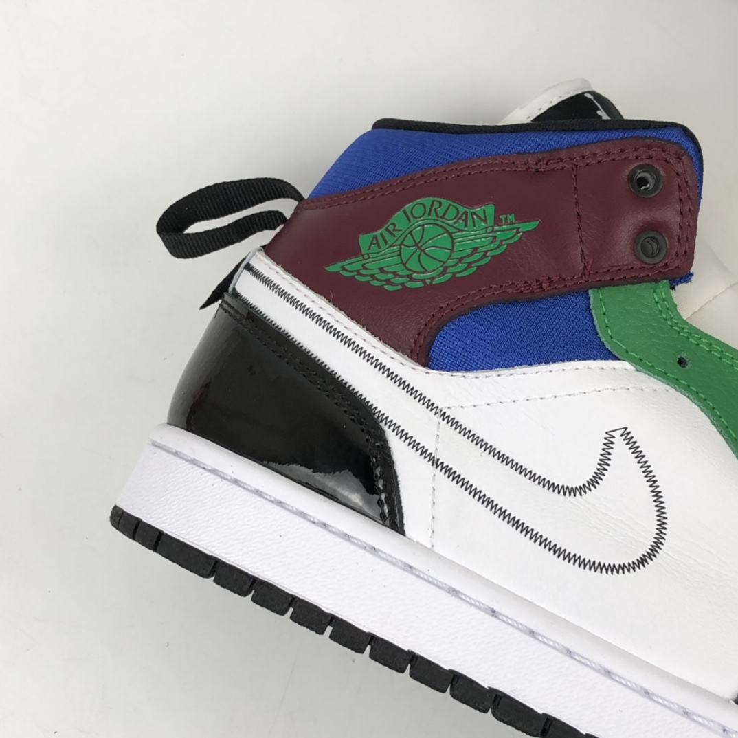 240 Air Jordan 1 Mid SE AJ1 乔1漆皮多色拼接 中帮百搭休闲运动板鞋 DB5454-001