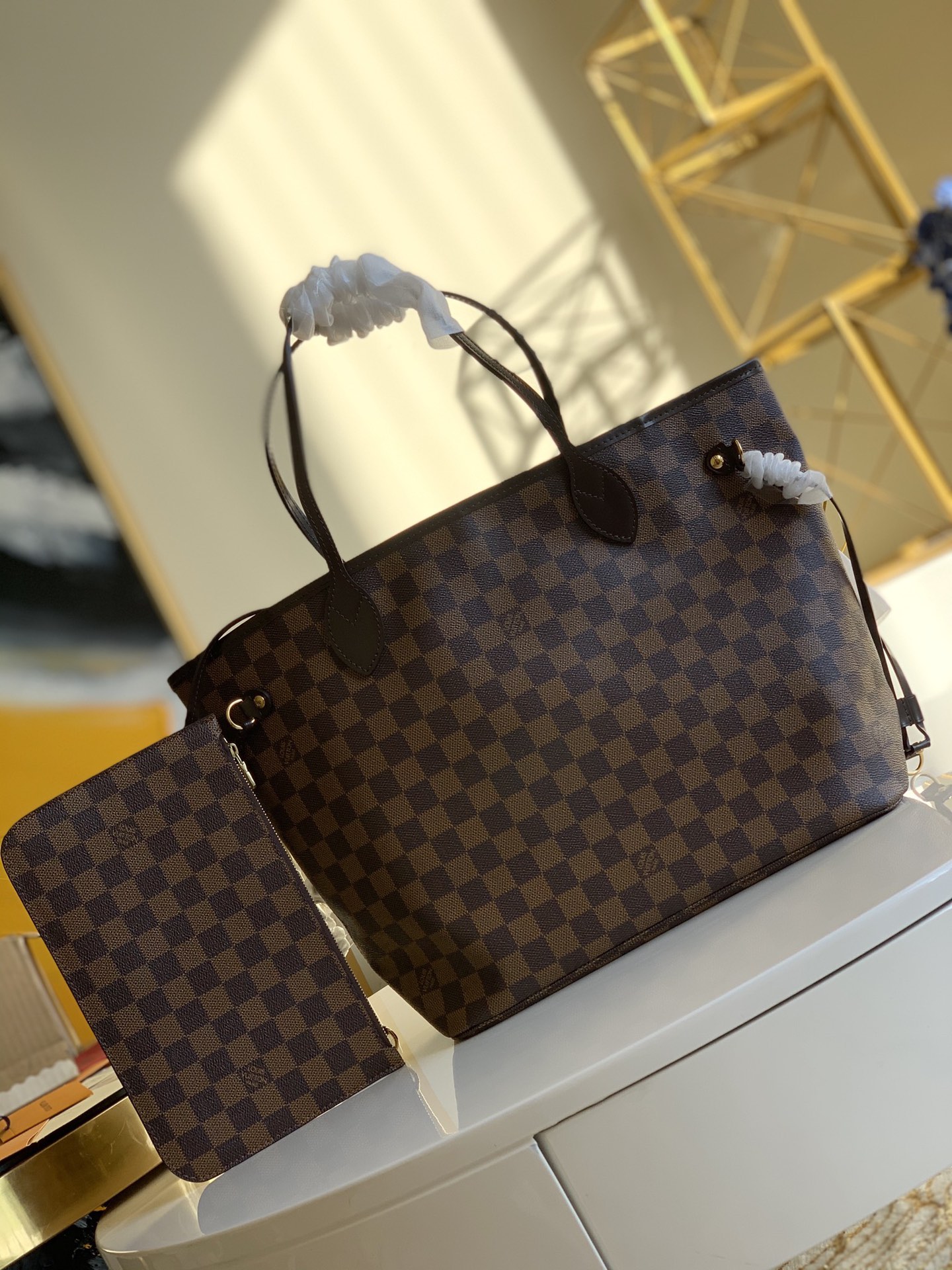 Louis Vuitton LV Neverfull Flawless
 Handbags Tote Bags Canvas Fabric Vintage N41358