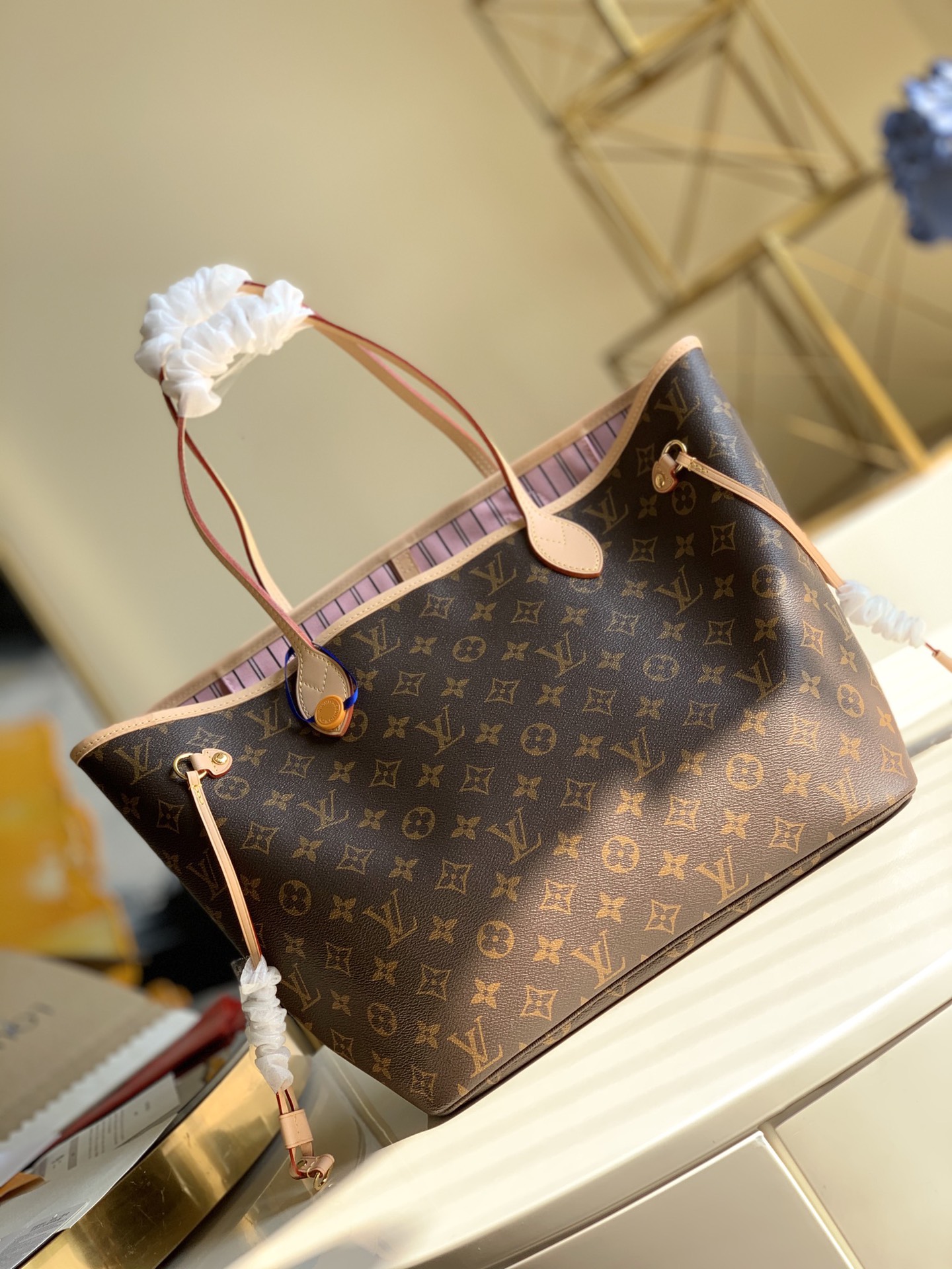 Louis Vuitton LV Neverfull Handbags Tote Bags Canvas Fabric Vintage M50366