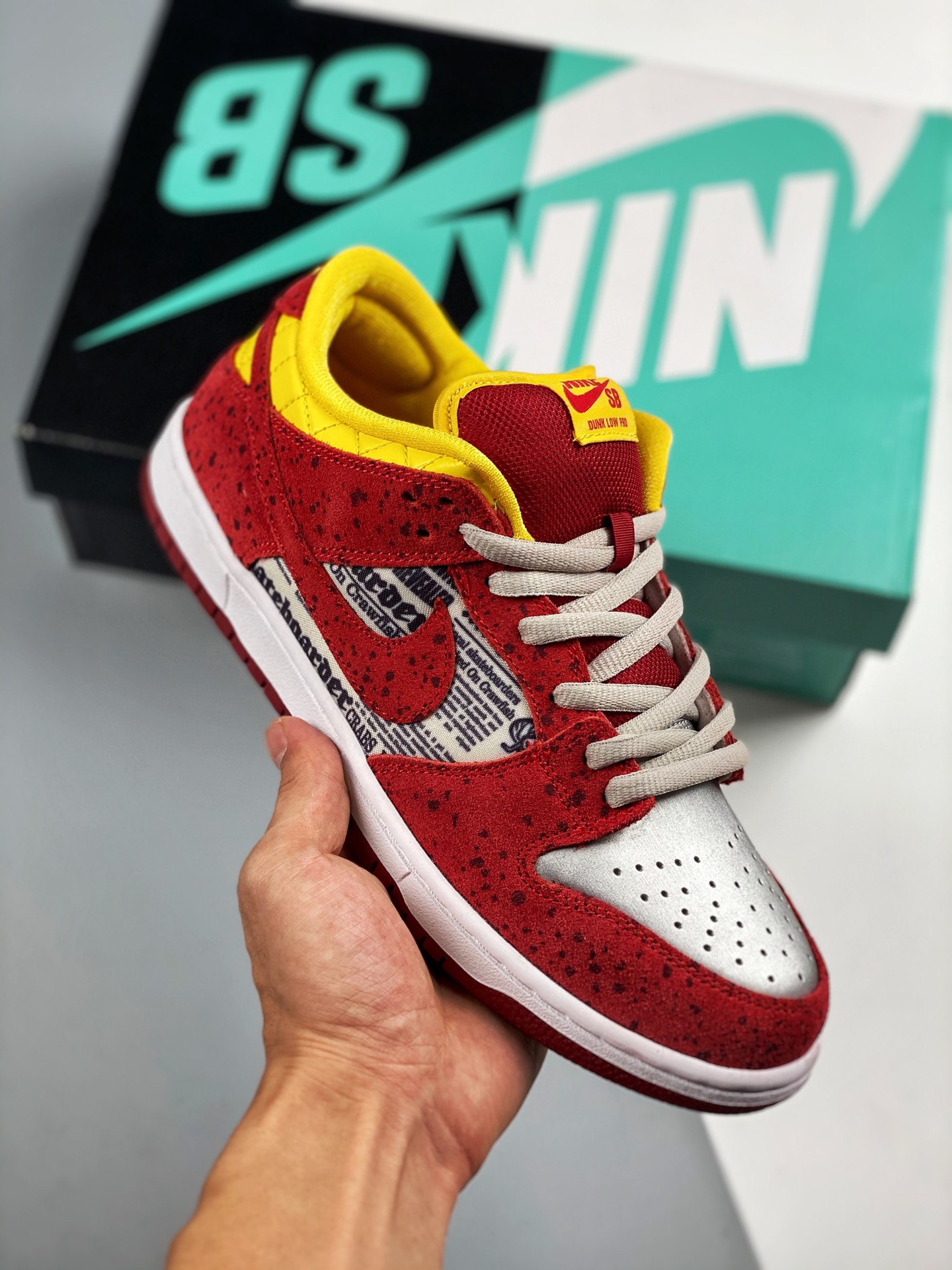 NK SB Dunk Low Rukus Crawfish rojo, desarrollado con la plantilla original del canal, fotos reales de estreno #etiqueta…