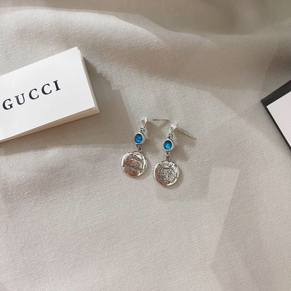 NO:101625,Gucci 925 sterling silver love fearless BLIND FOR LOVE round cat face stud earrings, Gucci stud earrings, gucci, gucci, pure silver19860909Gucci古驰925纯银爱无畏 BLIND FOR LOVE圆形猫脸耳钉,古驰耳钉,gucci,gucci,pure silver,Jewelry