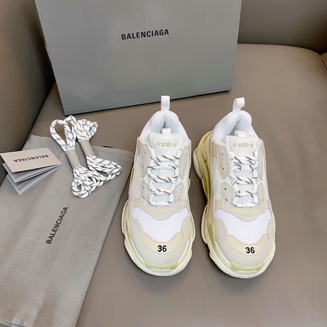 Balenciaga blanco · Balenciaga 2021ss nuevo color triles zapatos deportivos para papá con suela gruesa y realce edición…
