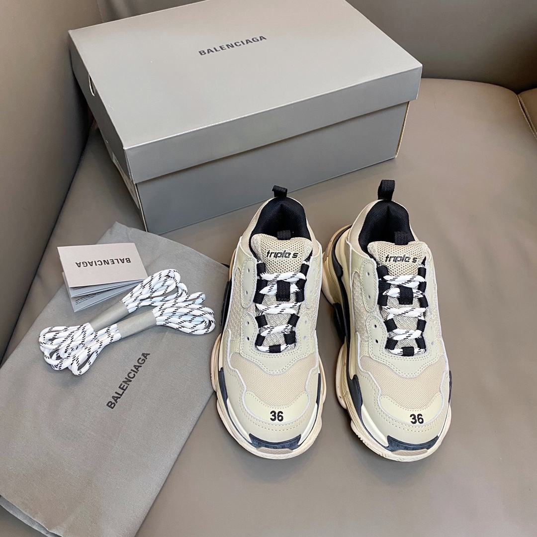 Color vainilla Balenciaga · Balenciaga 2021ss nuevo nuevo color triles suela gruesa realzando zapatos deportivos para p…