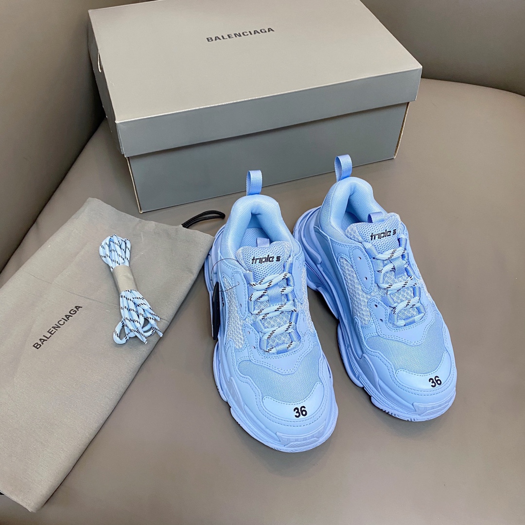 Azul hielo Balenciaga · Balenciaga 2021ss nuevo nuevo color triles zapatos deportivos para papá con suela gruesa y real…