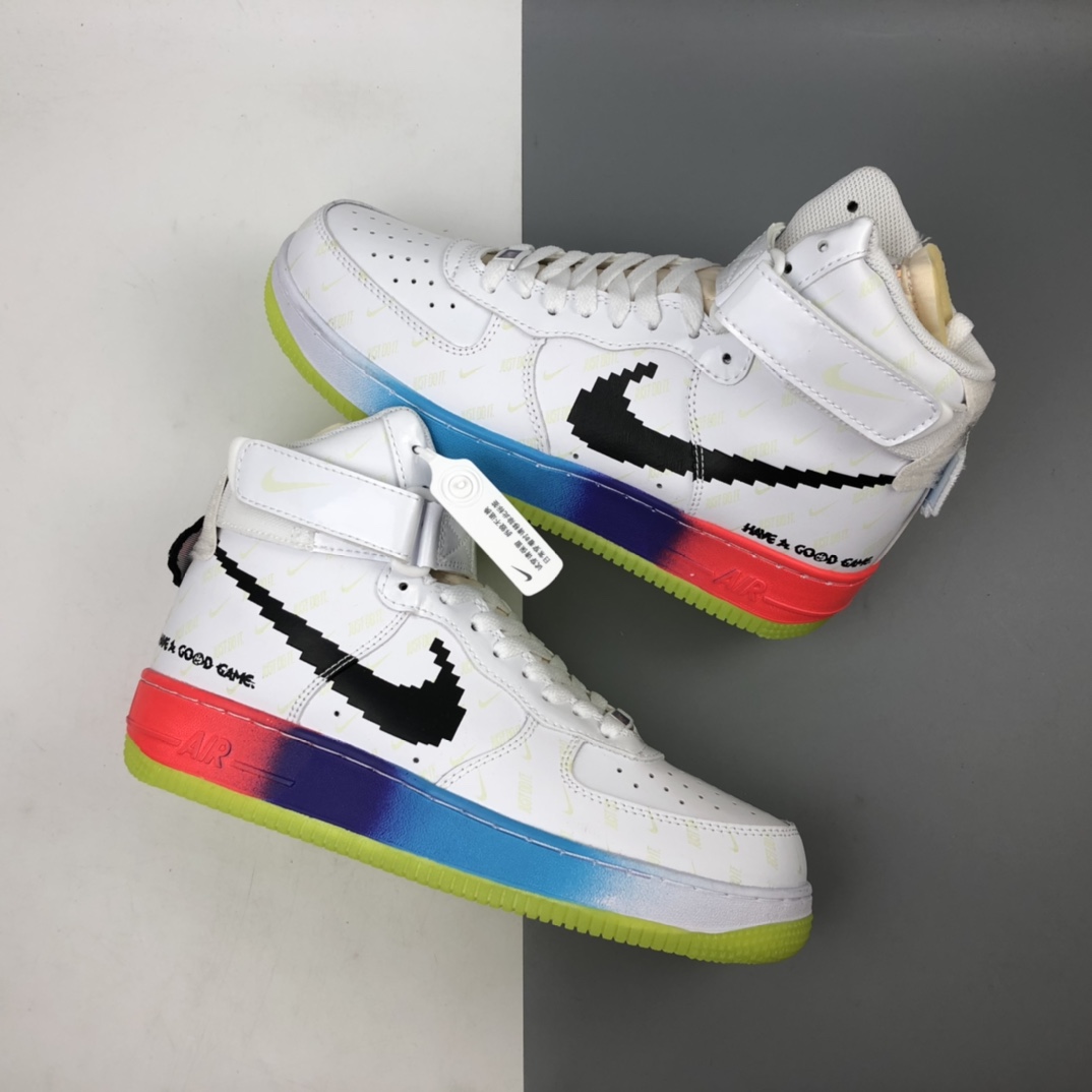 220 OFF White x NK Air Force 1'07 Vntg Suede Mix 联名款电玩雄英联盟皮肤夜光高休帮闲板鞋 DC2112-192