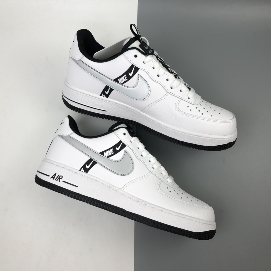 200 NK Air Force 1 LV8 KSA 空军一号黑色帆布刺绣3M反光休闲板鞋 CT4683-100