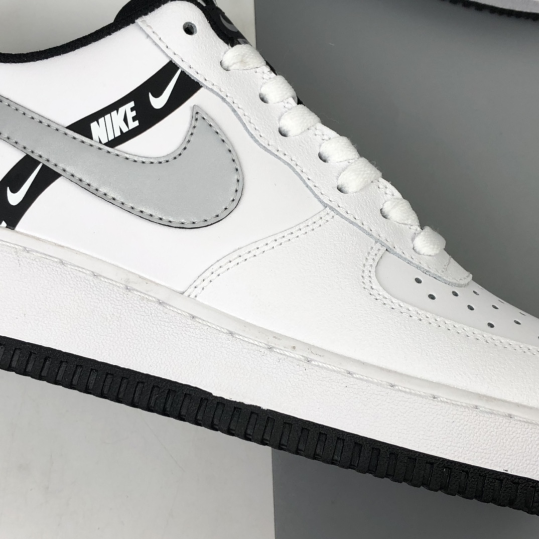 200 NK Air Force 1 LV8 KSA 空军一号黑色帆布刺绣3M反光休闲板鞋 CT4683-100