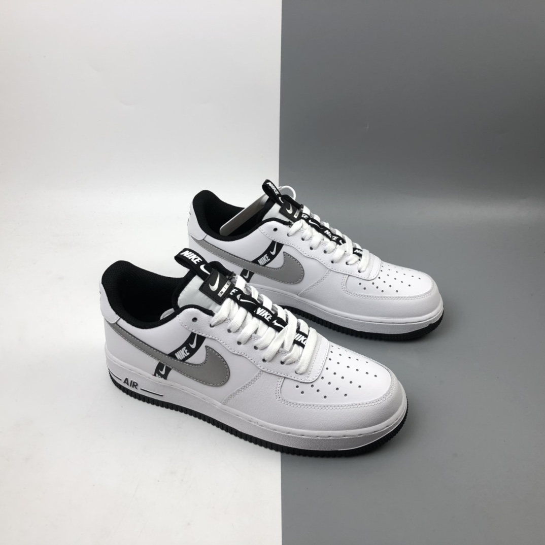 200 NK Air Force 1 LV8 KSA 空军一号黑色帆布刺绣3M反光休闲板鞋 CT4683-100