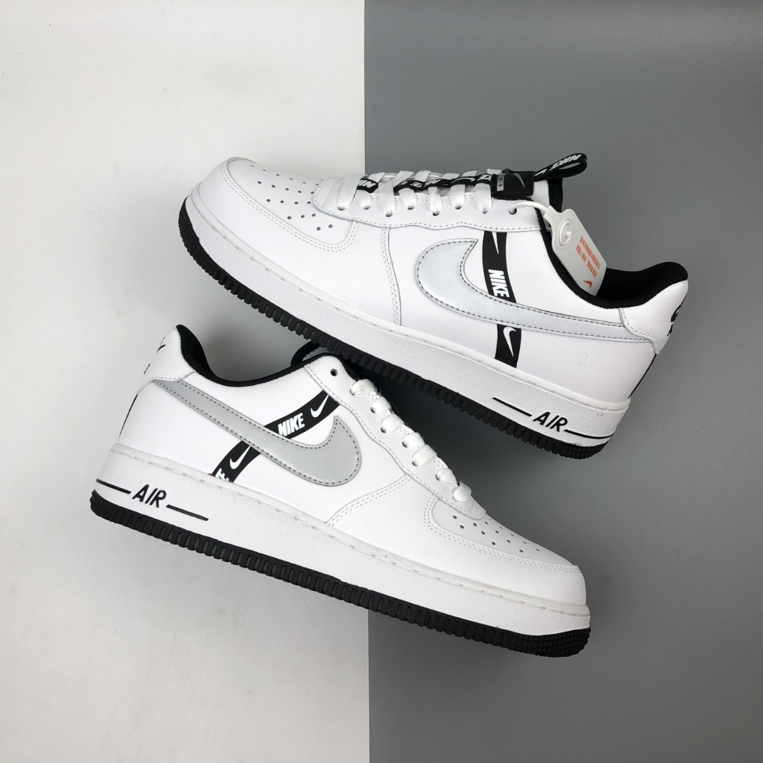 200 NK Air Force 1 LV8 KSA 空军一号黑色帆布刺绣3M反光休闲板鞋 CT4683-100