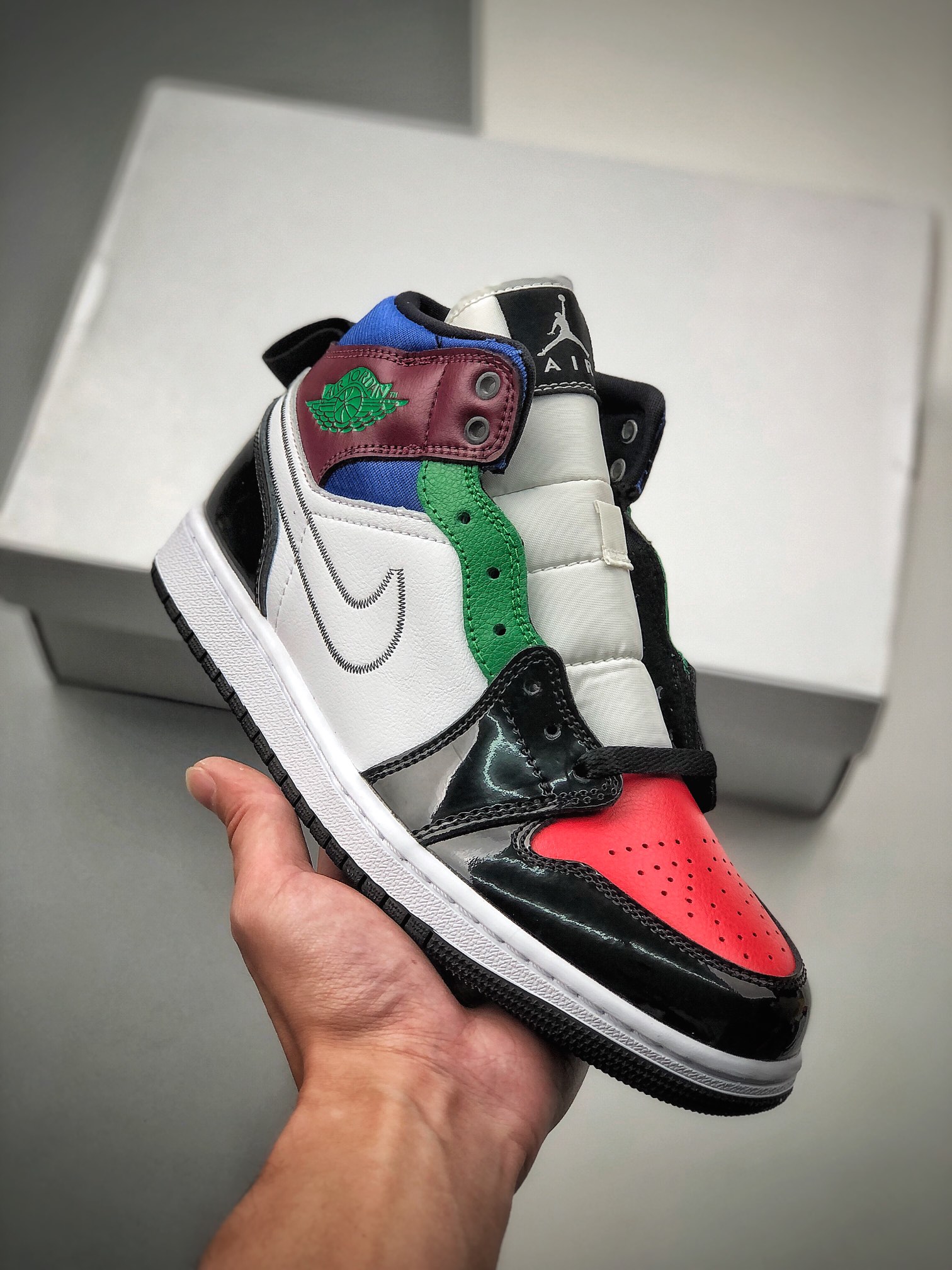 Air Jordan 1 Mid, media caña, combinación de colores múltiples, AJ1 Jordan 1, AJ1, media caña, combinación colorida, se…