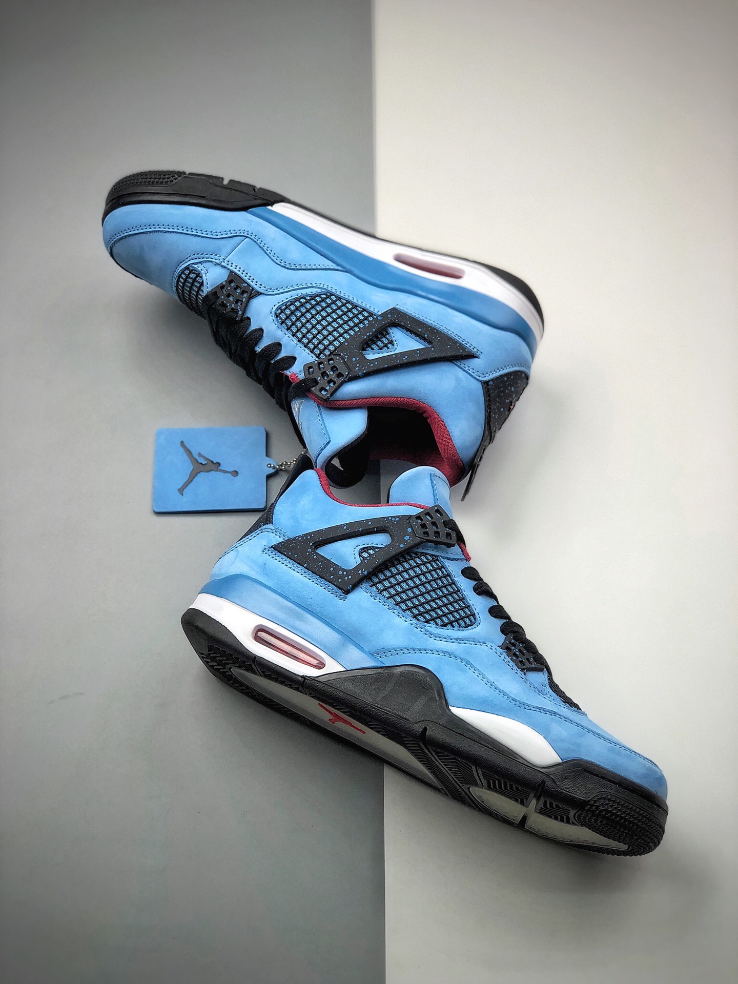 350  Travis Scott Cactus Jack x Air Jordan 4 乔4 AJ4联名款 麂皮蓝 308497-406