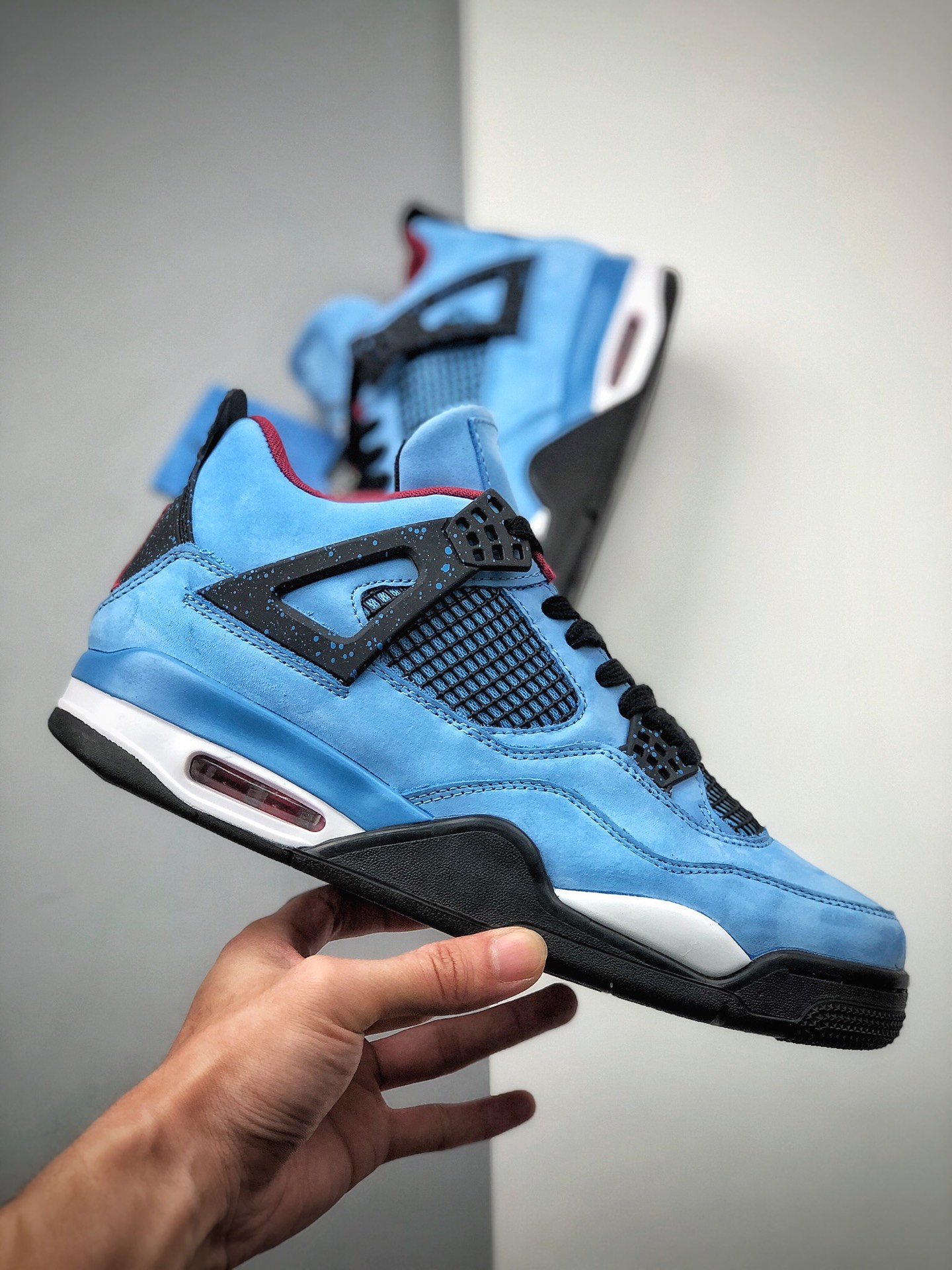 350  Travis Scott Cactus Jack x Air Jordan 4 乔4 AJ4联名款 麂皮蓝 308497-406