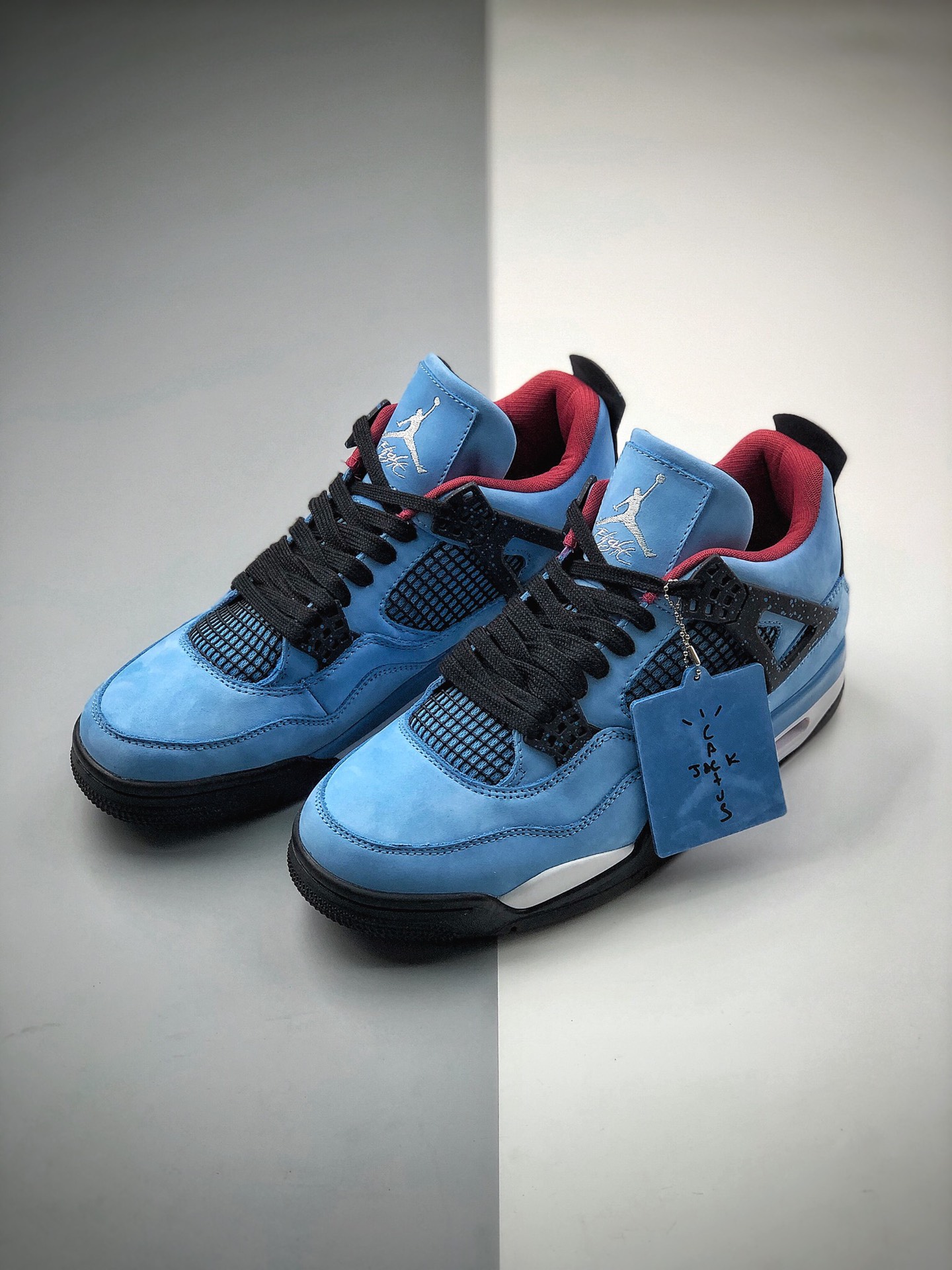 350  Travis Scott Cactus Jack x Air Jordan 4 乔4 AJ4联名款 麂皮蓝 308497-406