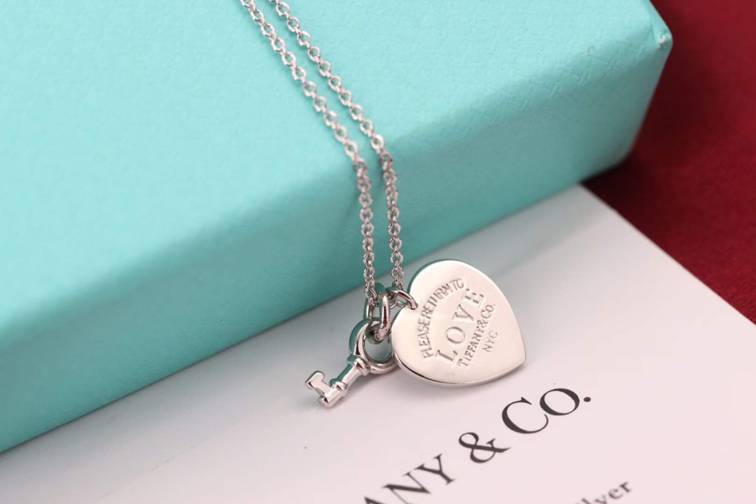 Tiffany & Co. Tiffany&Co. 心锁 纯银 锁骨项链
