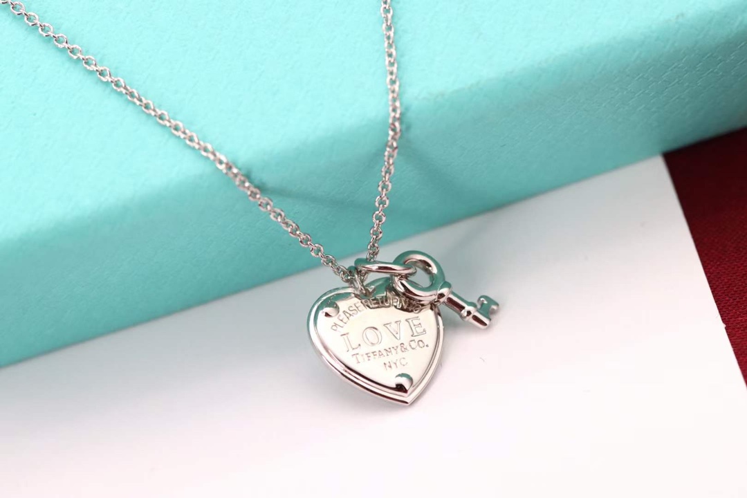 Tiffany & Co. Tiffany&Co. 心锁 纯银 锁骨项链