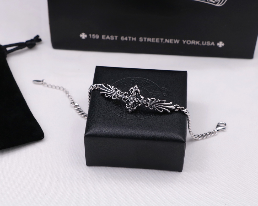 Chrome Hearts 十字花手链 韩版百搭款 超