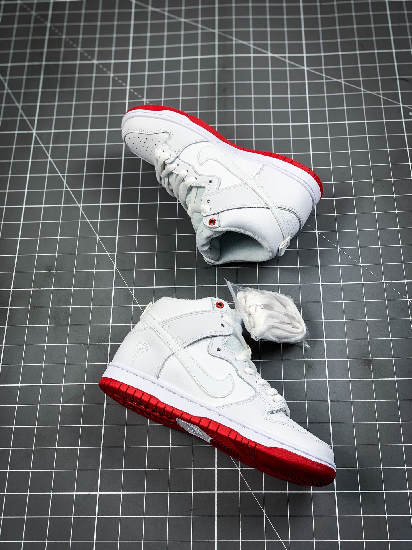 180 原装 Nike SB Zoom Dunk High白红棕榈树板鞋 AH9613-116