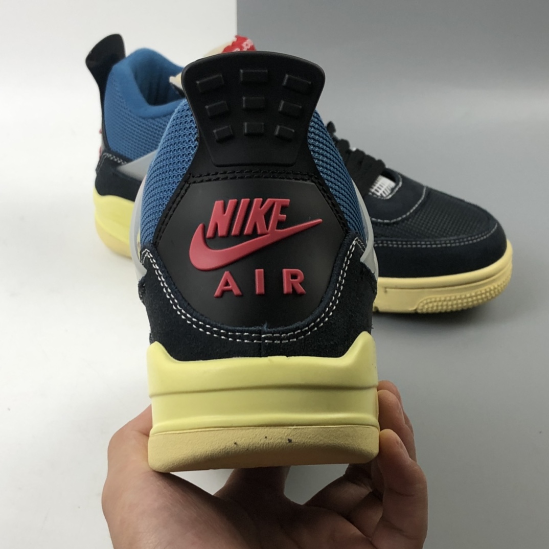 220 洛杉矶知名店铺Union LA x  Air Jordan 4 Retro SP”Off Noir”迈克尔·乔丹AJ4代中帮复古休闲运动文化篮球鞋“骑士黑蓝红棕黄”DC9533-001