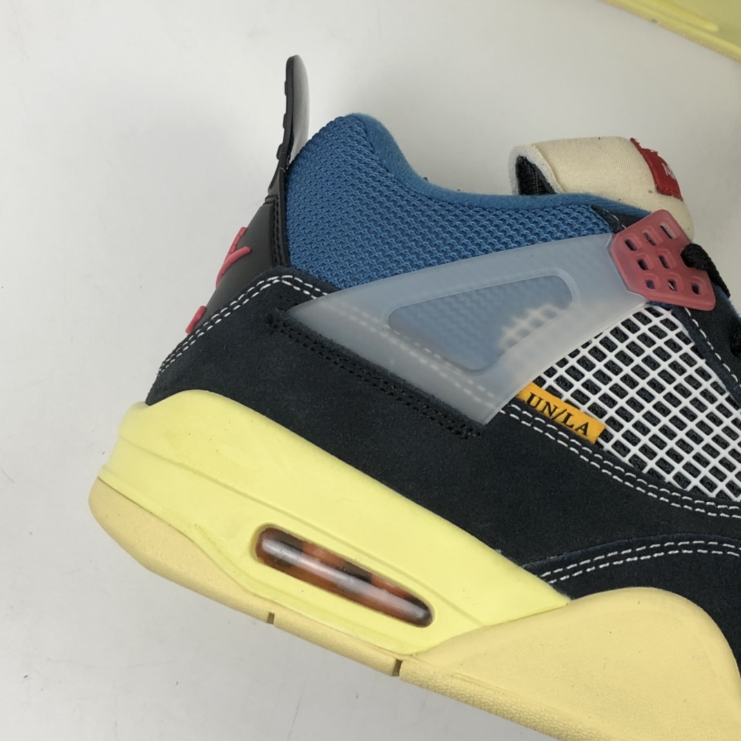 220 洛杉矶知名店铺Union LA x  Air Jordan 4 Retro SP”Off Noir”迈克尔·乔丹AJ4代中帮复古休闲运动文化篮球鞋“骑士黑蓝红棕黄”DC9533-001