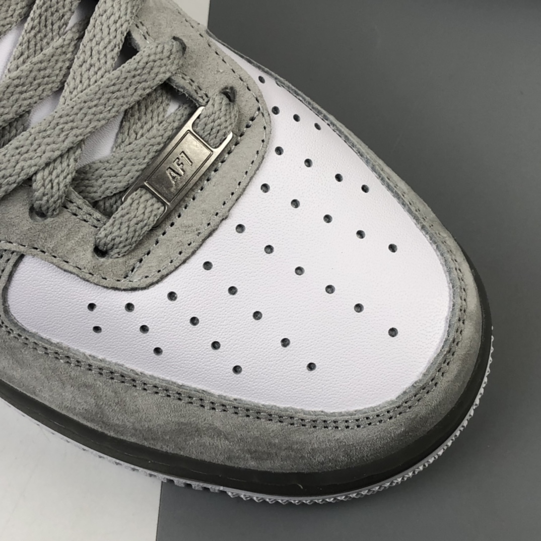 260 NK Air Force 1 Mid 空军一号经典中帮百搭休闲运动板鞋 麂皮灰白蓝勾 BC9925-102