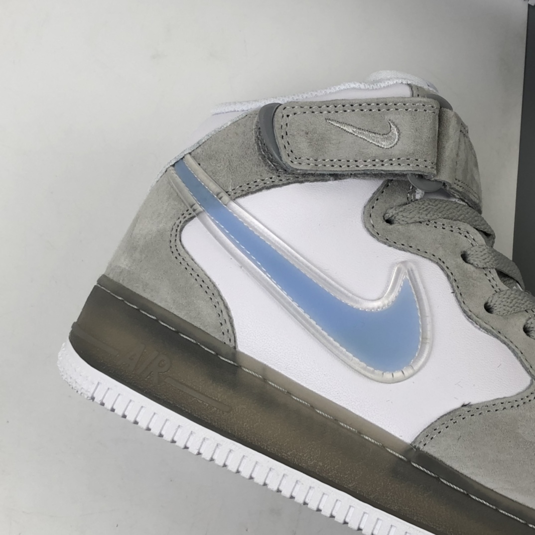 260 NK Air Force 1 Mid 空军一号经典中帮百搭休闲运动板鞋 麂皮灰白蓝勾 BC9925-102