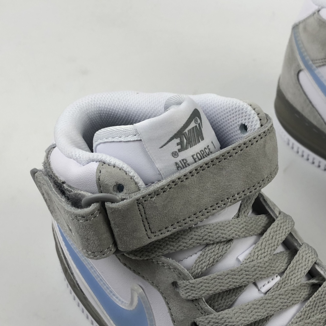 260 NK Air Force 1 Mid 空军一号经典中帮百搭休闲运动板鞋 麂皮灰白蓝勾 BC9925-102