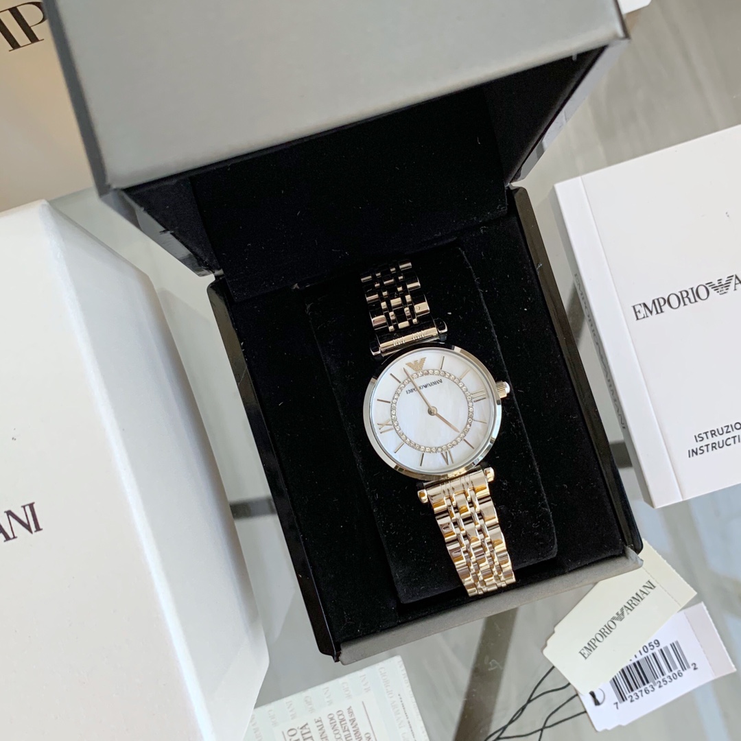 Mercancías de canal especial, reloj original ARMANI para mujer, modelo: AR1908, lujo ligero y elegancia. Colo…